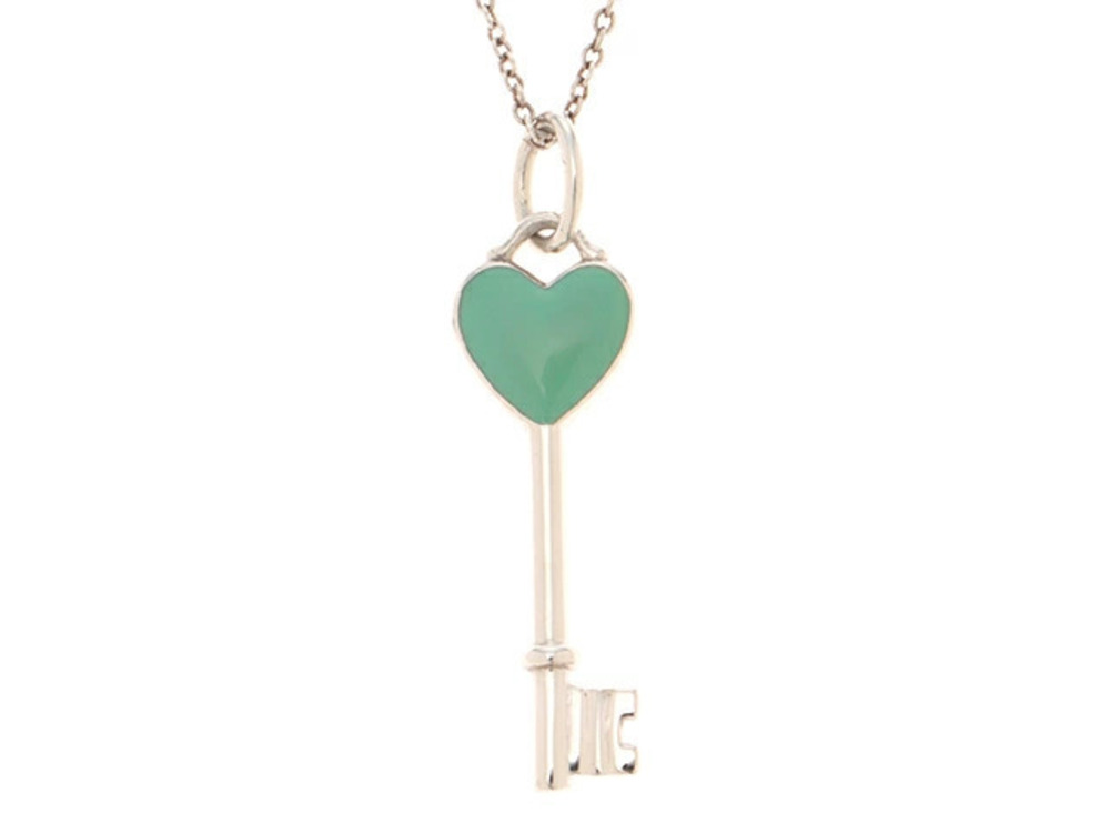 Tiffany Co Heart Key Necklace Sterling Silver